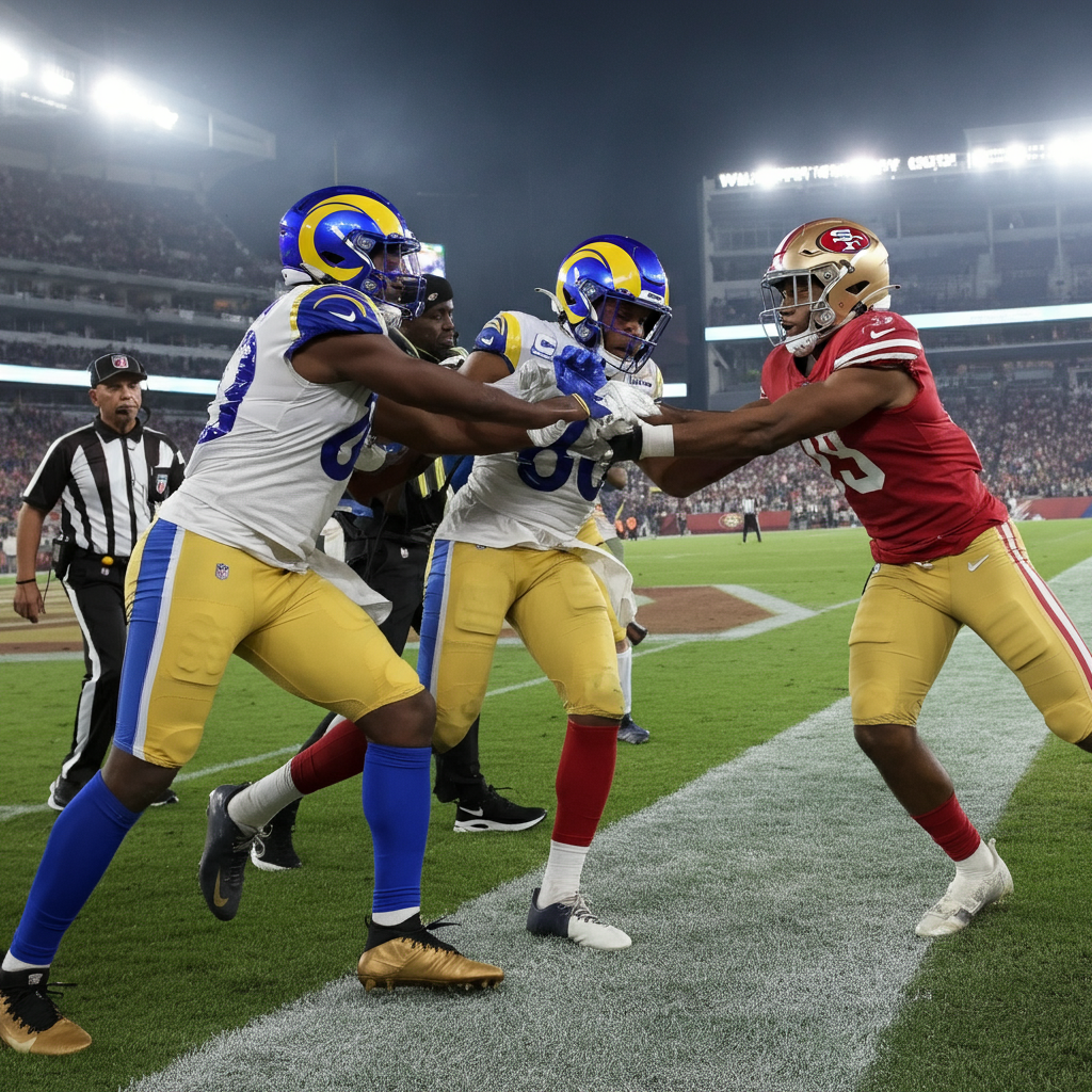 Brandon Aiyuk Rams Sideline Scuffle