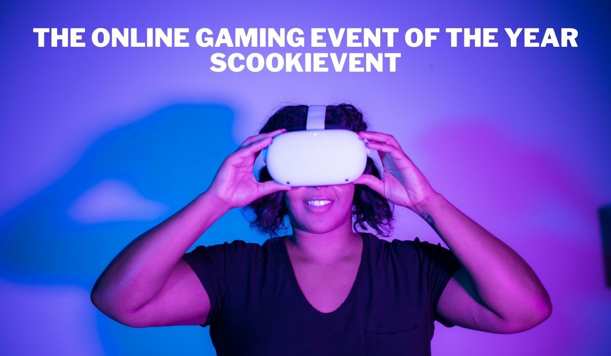 A promotional graphic for "SCOOKIEVENT" announcing it as "The Online Gaming Event of the Year." The text is displayed in a bold, modern typeface suitable for gaming audiences. The Online Gaming Event of the Year Scookievent.