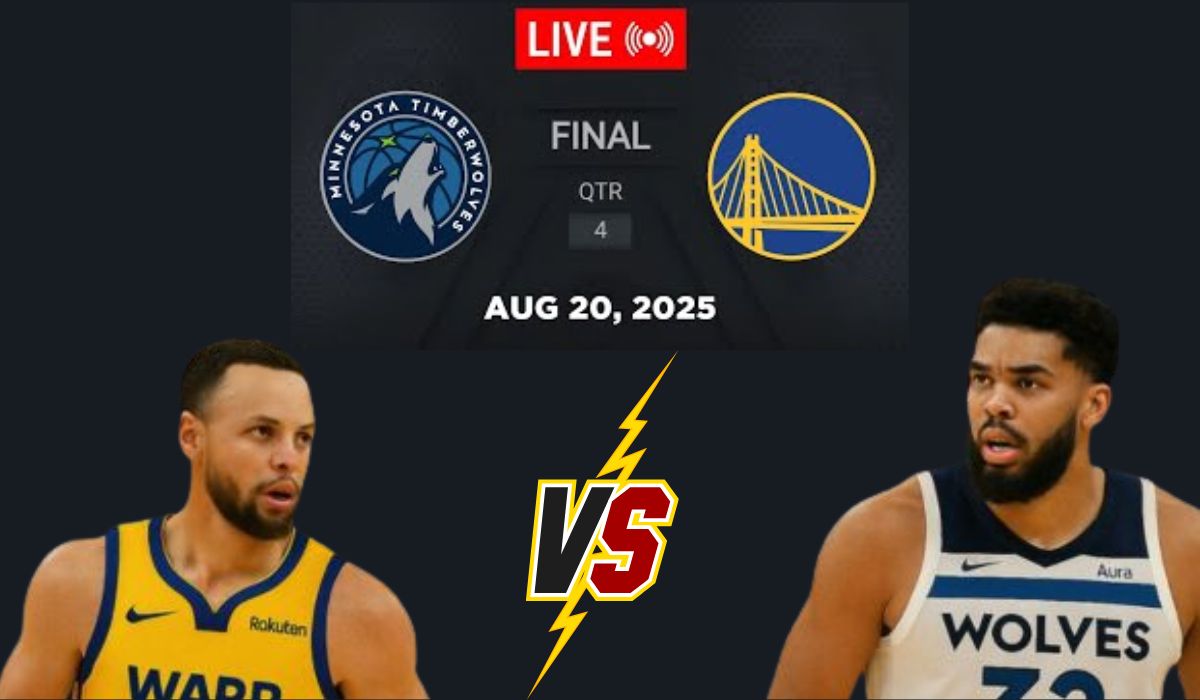 Final score of golden state warriors vs timberwolves match player stats on August 20, 2025. Warriors won 108-102. Stephen Curry led with 32 points; Anthony Edwards had 28 for the Timberwolves.
